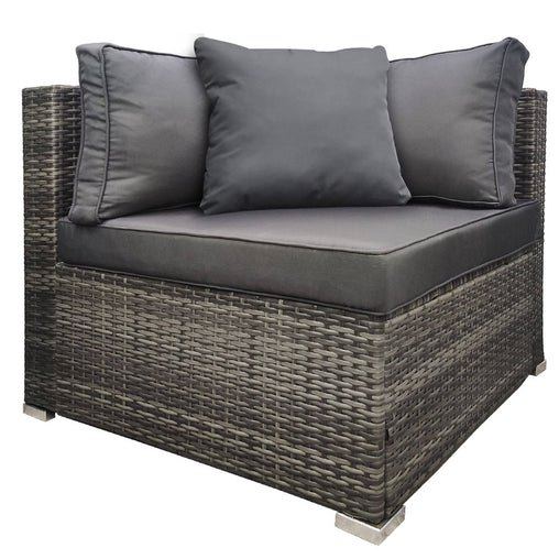 LONDON RATTAN 1 Seater Outdoor Corner Modular Lounge Chair, Grey Furniture > Outdoor V219-FURODRLONACG4 Online Furniture