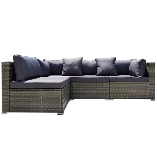 LONDON RATTAN 4 Seater Modular Outdoor Lounge Sofa Setting, Grey Furniture > Outdoor V219-OTDOLSLR4SGY1 Online Furniture