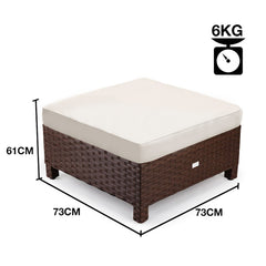 LONDON RATTAN Ottoman Outdoor Wicker Furniture Garden Sofa Lounge Foot Stool Furniture > Outdoor V219-FURODRLONAOT2 Online Furniture