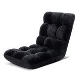 Lounge Sofa Floor Recliner Futon Chaise Folding Couch Black