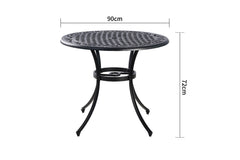 Marco Aluminium 90cm table Furniture > Outdoor V231-CAT-090 BLACK Online Furniture