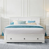 Margaux White Coastal Lifestyle Bedframe with Storage Drawers Double