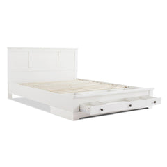 Margaux White Coastal Lifestyle Bedframe with Storage Drawers Double Furniture > Bedroom V80-ECO-BF-D-WHT Online Furniture