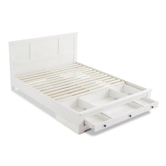 Margaux White Coastal Lifestyle Bedframe with Storage Drawers Double Furniture > Bedroom V80-ECO-BF-D-WHT Online Furniture