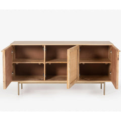 Martina Buffet Table Sideboard 145cm 3 Door Solid Mango Wood Storage Cabinet Furniture > Living Room V315-VOD-RAPH-01 Online Furniture