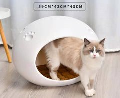 Medium Cave Cat Kitten Box Igloo Cat Bed House Dog Puppy House White Pet Care > Dog Supplies V278-BP228-CAT-NEST-WHITE Online Furniture