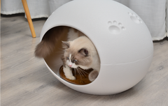 Medium Cave Cat Kitten Box Igloo Cat Bed House Dog Puppy House White Pet Care > Dog Supplies V278-BP228-CAT-NEST-WHITE Online Furniture