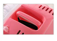 Medium Portable Travel Dog Cat Crate Pet Carrier Cage Comfort With Mat-Pink Pet Care V278-BP239-CARRIER-M-PINK Online Furniture