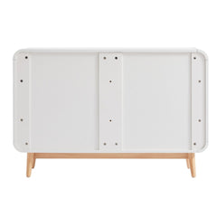 Merlin White Modern Retro Chest of Drawers Cabinet White and Oak Furniture > Living Room V80-MZI-COD7545-WOK Online Furniture