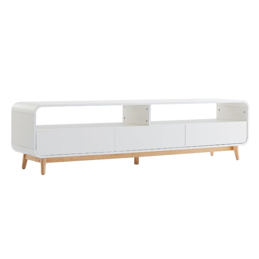 Merlin White  Modern Retro TV Unit 180CM Furniture > Living Room V80-MZI-TV1840-WOK Online Furniture