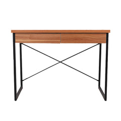 Metal Desk with Drawer - Walnut - ozily