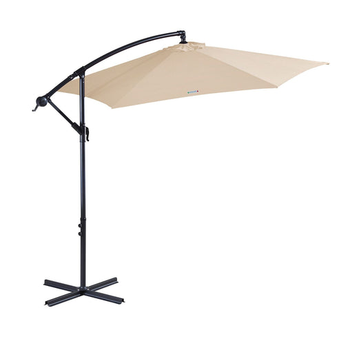 Milano 3M Outdoor Umbrella Cantilever With Protective Cover Patio Garden Shade - Beige Furniture > Outdoor V160-401005 Online Furniture