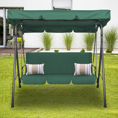 Milano Outdoor Swing Bench Seat Chair Canopy Furniture 3 Seater Garden Hammock - Dark Green Furniture > Outdoor V160-401486 Online Furniture