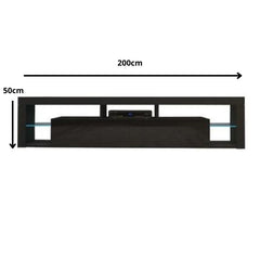 Modern TV Cabinet Living Room Furniture 200cm Black Furniture > Living Room V195-TS052-200-BK Online Furniture