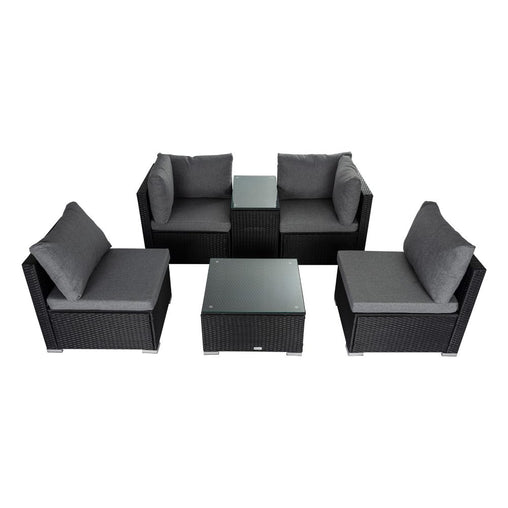 Modular Outdoor Wicker Lounge Set Furniture > Outdoor V264-OTF-530S-BLK-OTF-507-BLK Online Furniture