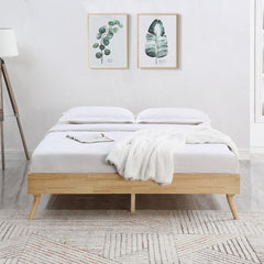 Natural Oak Ensemble Bed Frame Wooden Slat King Furniture > Bedroom V80-CSA-2430-BB-K Online Furniture