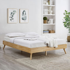 Natural Oak Ensemble Bed Frame Wooden Slat King Furniture > Bedroom V80-CSA-2430-BB-K Online Furniture