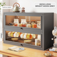 NEW Kitchen Acrylic Cup Storage Cabinet, Table Top Cup Storage Box, Tea Cup Rack Furniture > Dining V488-SCMC-GR Online Furniture