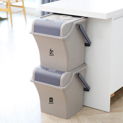 Nplastic 2 Set Brown Stackable Recycle BinRubbish Open-Touch Flip Lid 45L Home & Garden > Kitchen Bins V274-FT-NP-45BIN2P-BN Online Furniture