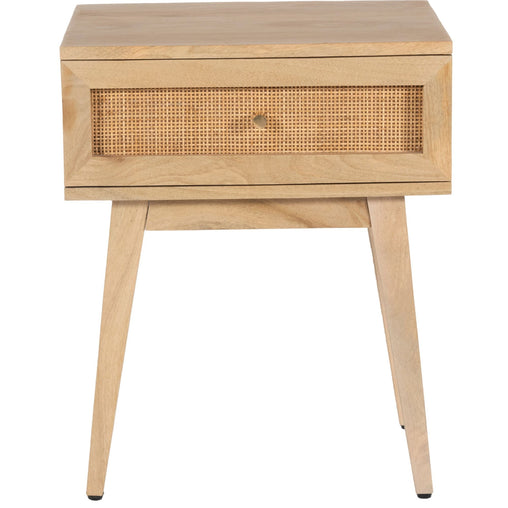 Olearia  Bedside Table 1 Drawer Storage Cabinet Solid Mango Wood Rattan Natural Furniture > Bedroom V315-VOD-ELLO-02 Online Furniture