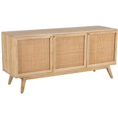 Olearia  Buffet Table 150cm 3 Door Solid Mango Wood Storage Cabinet Natural Furniture > Living Room V315-VOD-ELLO-04 Online Furniture