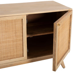 Olearia  Buffet Table 150cm 3 Door Solid Mango Wood Storage Cabinet Natural Furniture > Living Room V315-VOD-ELLO-04 Online Furniture