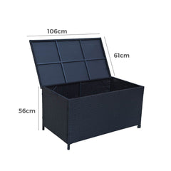 Outdoor PE Wicker Storage Box Garden 320L-Black Furniture > Outdoor V264-OTF-506S-BLK Online Furniture