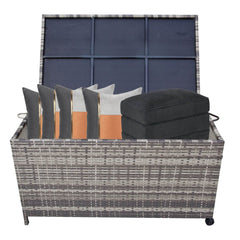 Outdoor PE Wicker Storage Box Garden 320L-Grey Furniture > Outdoor V264-OTF-506S-LGR Online Furniture