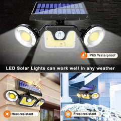 Outdoor Solar Lights with 3 Adjustable Head for Porch Garden Patio Home & Garden > Garden Lights V178-65586 Online Furniture