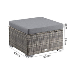 Outdoor wicker ottoman in Grey Furniture > Outdoor V264-OTF-541S-LGR-NA-1 Online Furniture