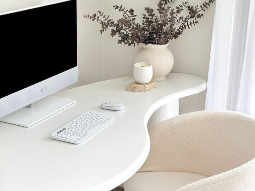 Pebble Desk Desks PBLE-D140-WHT Online Furniture