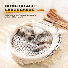 Pet Cat Calming Bed Cuddle Soft Warm Plush Cave Sleeping Nest Tent Pet House Pet Care > Dog Supplies V488-PB-CN Online Furniture