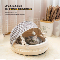 Pet Cat Calming Bed Cuddle Soft Warm Plush Cave Sleeping Nest Tent Pet House Pet Care > Dog Supplies V488-PB-CN Online Furniture