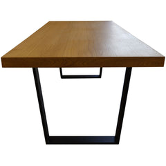 Petunia  Dining Table 180cm Elm Timber Wood Black Metal Leg - Natural Furniture > Dining V315-VOD-BOST-01 Online Furniture