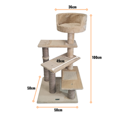 Petwiz 100cm Multi Level Cat Scratching Tree - Beige Pet Care > Cat Supplies V378-QQ80795A Online Furniture