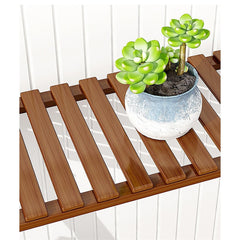 Plant Stand Outdoor Indoor Garden Wood Bamboo Shelf Folding 100CM Length Home & Garden > Home & Garden Others V63-837771 Online Furniture