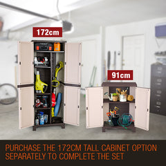 PlantCraft Outdoor Storage Cabinet Waterproof Cupboard Garage Backyard Tool Shed Furniture > Outdoor V219-STRCBNBMRA09R Online Furniture