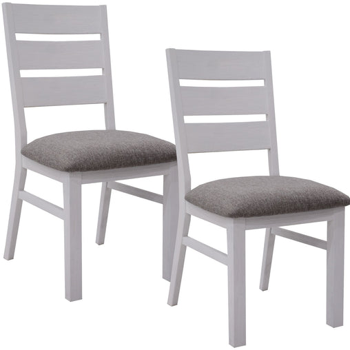 Plumeria Dining Chair Set of 2 Solid Acacia Wood Dining Furniture - White Brush Furniture > Dining V315-VOD-HOME-13-2PC-KIT Online Furniture