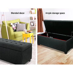 Premium Storage Ottoman - Charcoal - ozily