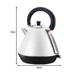 Pronti 1.7l Rose Trim Collection Kettle - White Appliances > Kitchen Appliances V240-KTL-017-GST-WH Online Furniture