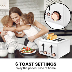 Pronti Toaster, Kettle & Coffee Machine Breakfast Set - White Appliances > Kitchen Appliances V240-CM-KL-TS-COM-WH Online Furniture