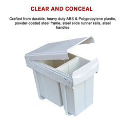 Pull Out Bin Kitchen Double Dual Slide Garbage Rubbish Waste 10L+20L Home & Garden > Kitchenware V63-824211 Online Furniture