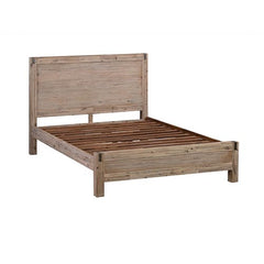 Queen size Bed Frame in Solid Acacia Veneered Medium High Headboard in Oak Furniture > Bedroom V43-BED-JAVQOK Online Furniture