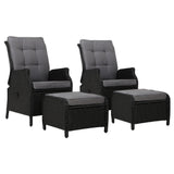 Recliner Chairs Sun lounge Outdoor Setting Patio Furniture Wicker Sofa 2pcs