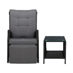 Recliner Chairs Sun lounge Setting Outdoor Furniture Patio Wicker Sofa Furniture ODF-RCL-RW-FT-3BK Online Furniture