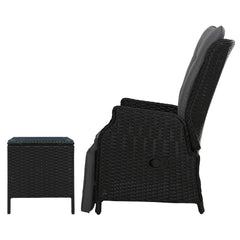 Recliner Chairs Sun lounge Setting Outdoor Furniture Patio Wicker Sofa Furniture ODF-RCL-RW-FT-3BK Online Furniture