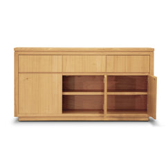 Rosemallow Buffet Table 165cm 3 Door 3 Drawer Solid Messmate Timber - Natural Furniture > Living Room V315-VO-HIGH-03 Online Furniture