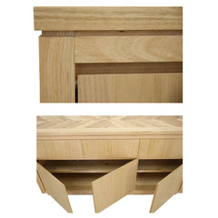 Rosemallow Buffet Table 165cm 3 Door 3 Drawer Solid Messmate Timber - Natural Furniture > Living Room V315-VO-HIGH-03 Online Furniture