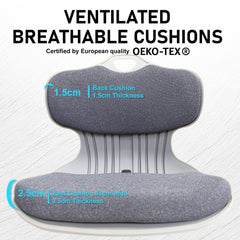 Samgong 4 Set Grey Slender Chair Posture Correction Seat Floor Lounge Stackable Furniture > Bar Stools & Chairs V274-FT-SLDC-GY-X4 Online Furniture