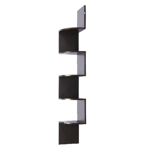 Sarantino 5 Tier Corner Wall Shelf Display Shelves Dvd Book Storage Rack Floating Mounted - Dark Brown Furniture > Living Room V240-WSH-KLN-DBN Online Furniture